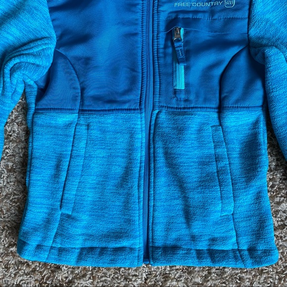Free Country Teal Fleece Hooded Zip Up Jacket - Picture 5 of 13